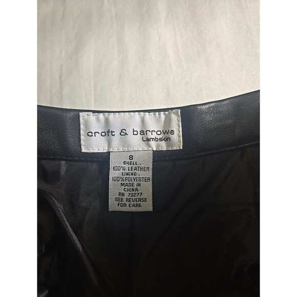 Croft and Barrow Lambskin Leather Pants Women's Size 8 Straight Lined High Waist - Picture 3 of 12
